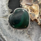 Sterling Silver Southwestern Style Malachite Heart Shape Ring Size 6 For Women