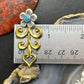 Carolyn Pollack Sterling Silver & Brass w/Turquoise Floral Post Earrings For Women