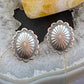 Native American Sterling Silver Oval Stamped Concho Stud Earrings For Women