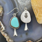 Sterling Silver Southwestern Style Turquoise Squash Blossom Dangle Earrings For Women #3