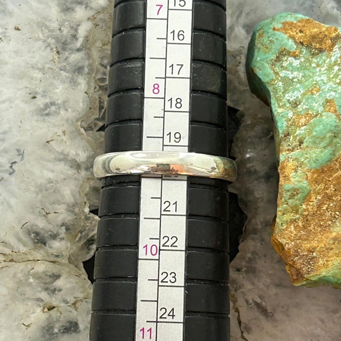 Sterling Silver Southwestern Style 2 Golden Hill Turquoise Ring Size 8.75 For Womenize