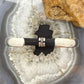 Vintage Braided Sterling Silver Over Black Leather Fashion Bracelet For Women