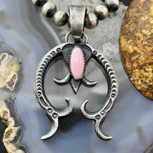Eva & Linberg Billah Native American Sterling Silver Pink Conch Naja Pendant For Women