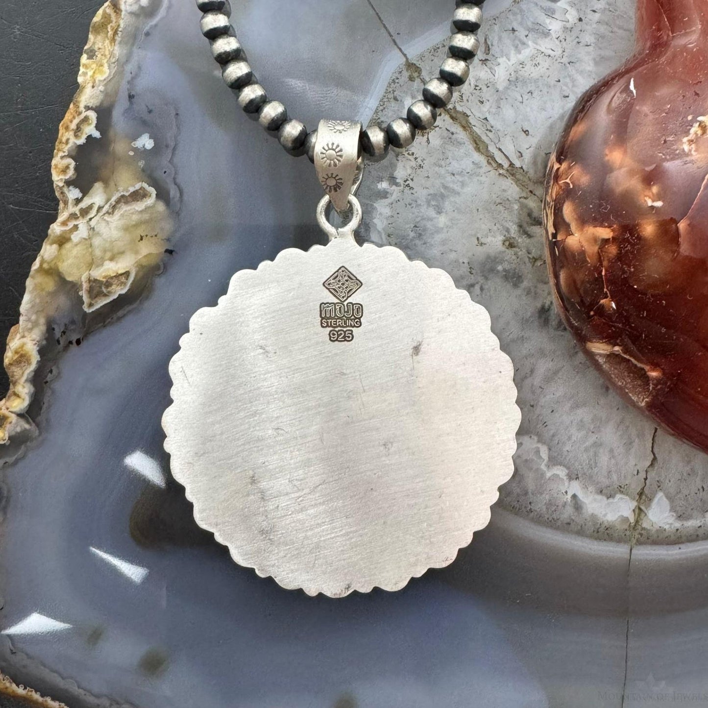 Sterling Silver Southwestern Style Teardrop Turquoise Round Cluster Pendant For Women