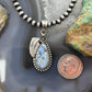 Sterling Silver Southwestern Style Teardrop Golden Hill Turquoise Leaves Pendant For Women #1
