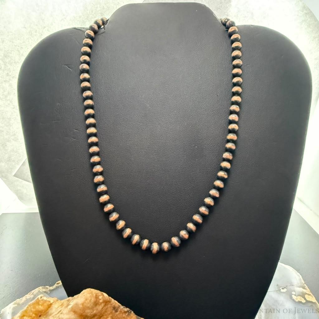 Copper Navajo Pearl Beads 6 mm Length 16"-20" Necklace  For Women