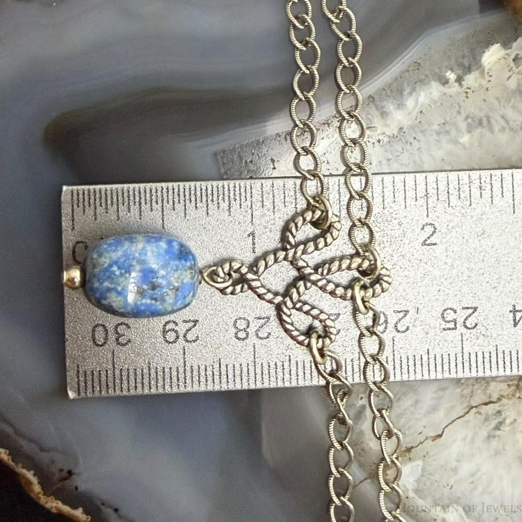 Carolyn Pollack Sterling Silver Sodalite Double Chain Link Necklace For Women