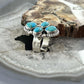 Sterling Silver Southwestern Style Mohave Turquoise Cluster Ring Size 6.75 For Women
