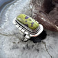 Sterling Silver Southwestern Style Atlantisite Decorated Bar Ring Size 8.5 For Women