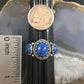 Carolyn Pollack Southwestern Style Sterling Silver 3 Denim Lapis Ring For Women