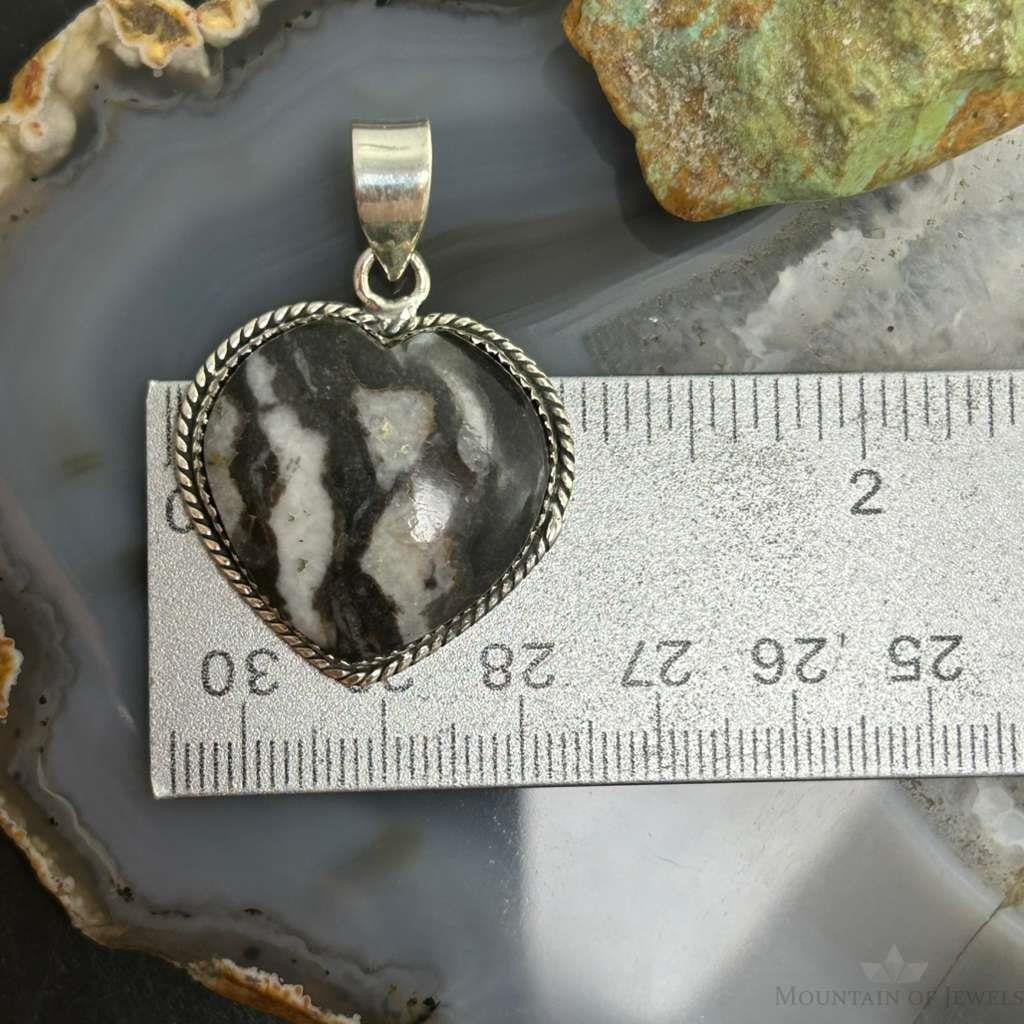 Sterling Silver Southwestern Style White Buffalo Heart Pendant For Women #4