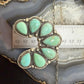 Sterling Silver Southwestern Style 7 Teardrop Royston Turquoise Naja Necklace For Women