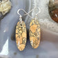 Sterling Silver Oval Maligano Jasper Slab Dangle Earrings For Women #505