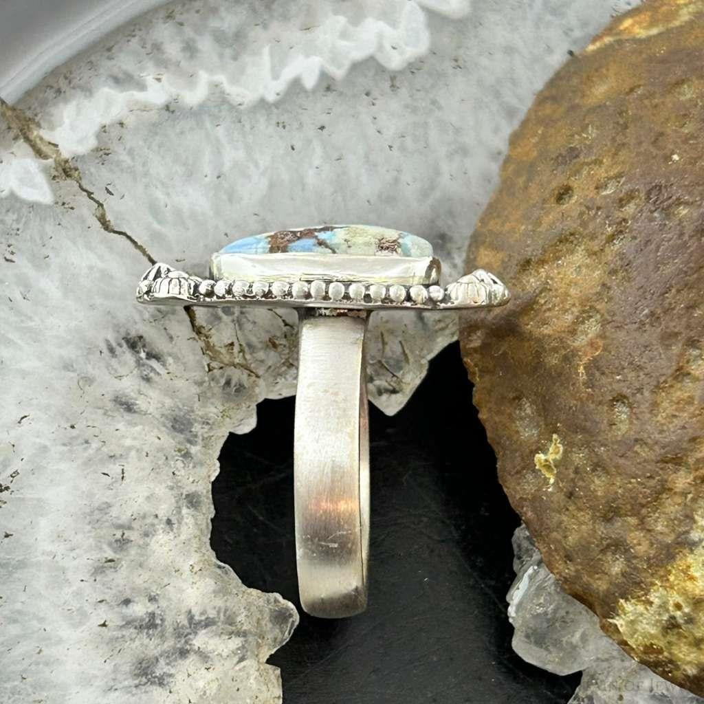 Sterling Silver Southwestern Style Golden Hill Turquoise Adjustable Ring For Women #10