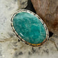 Sterling Silver Southwestern Style Oval Amazonite Decorated Ring Size 10 For Women