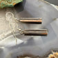 Lyle Wright Taos Pueblo Silver Grooved Rectangle Dangle Earrings For Women