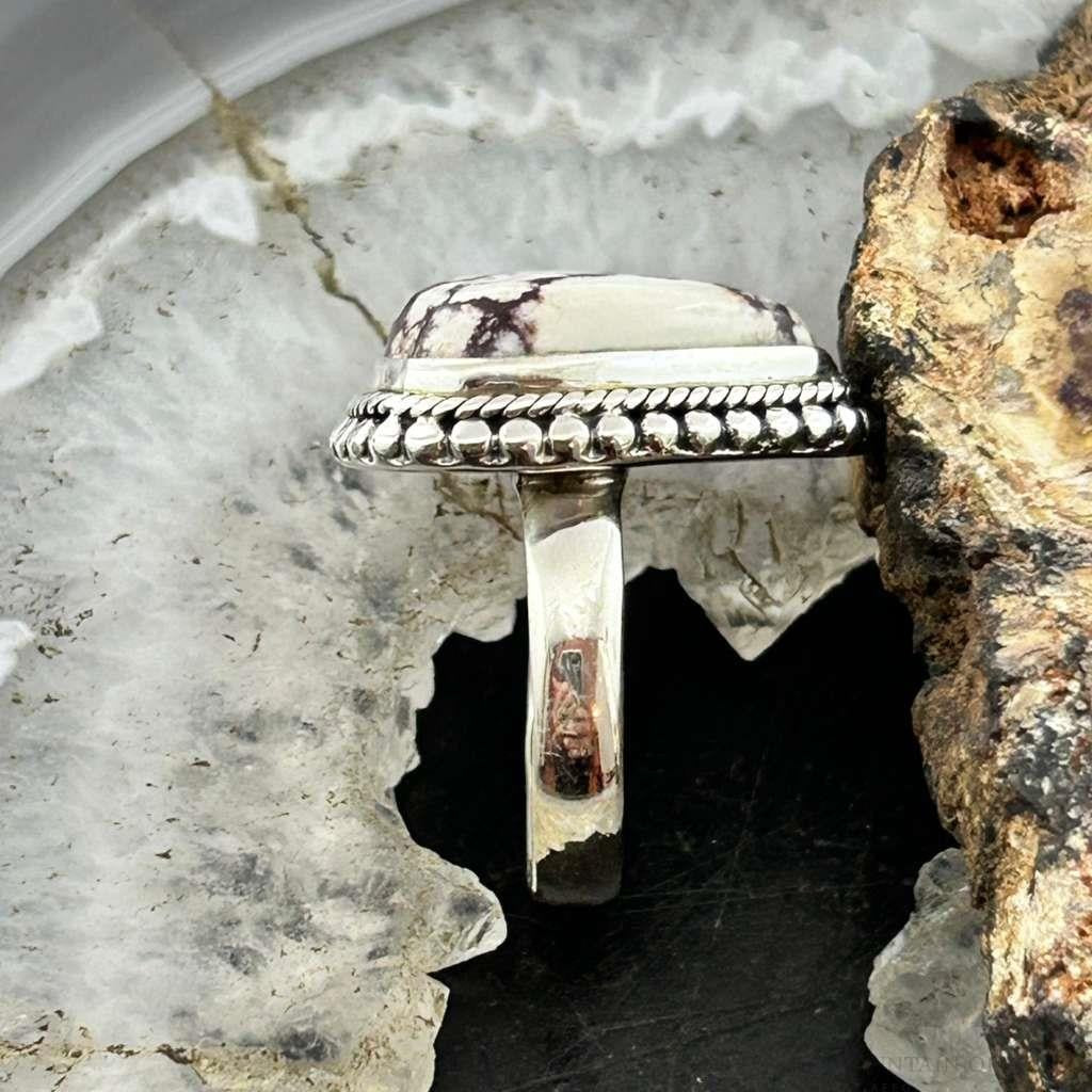 Sterling Silver Southwestern Style Teardrop Wild Horse Decorated Ring Size 7 For Women