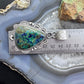 Sterling Silver Southwestern Style Teardrop Chrysocolla Decorated Pendant For Women