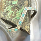 Vintage Native American Silver Chip Inlay Turquoise & MOP Zigzag Cuff For Women