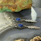 Carolyn Pollack Sterling Silver Lapis with Feather Dangle Earrings For Women