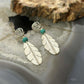 Anthony Gatewood Sterling Silver & Turquoise Spiral Feather Dangle Earrings For Women