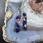 Sterling Silver Elongated Tilde Shape Blue Sodalite Slab Dangle Earrings For Women #230