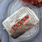 Joann Begay Native American Sterling Silver 5 Coral Stamped Belt Buckle For Men