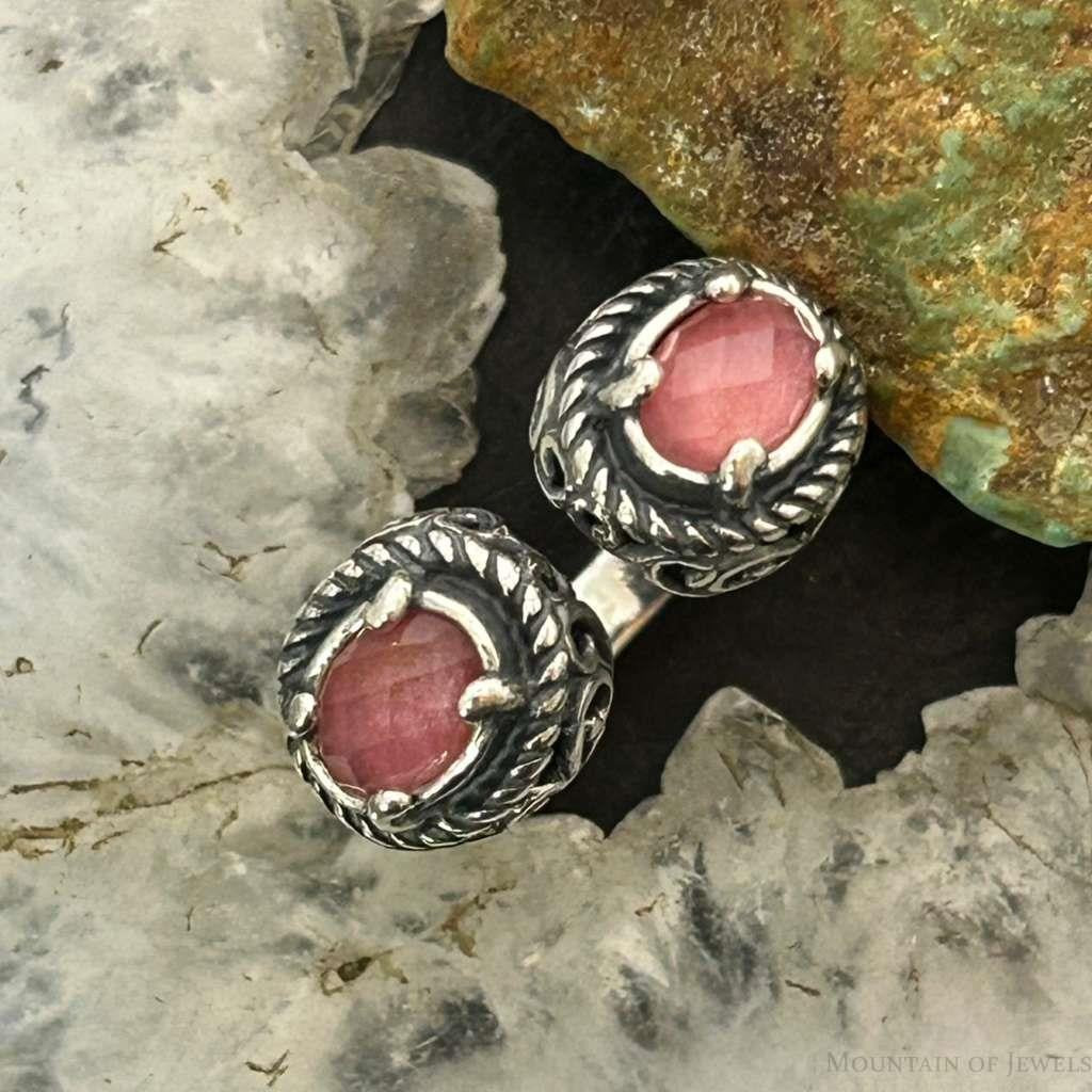 Carolyn Pollack Sterling Silver Faceted Rhodochrosite Doublet Ring Size 6 For Women
