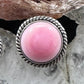 Native American Sterling Silver Round Pink Conch Decorated Stud Earrings For Women