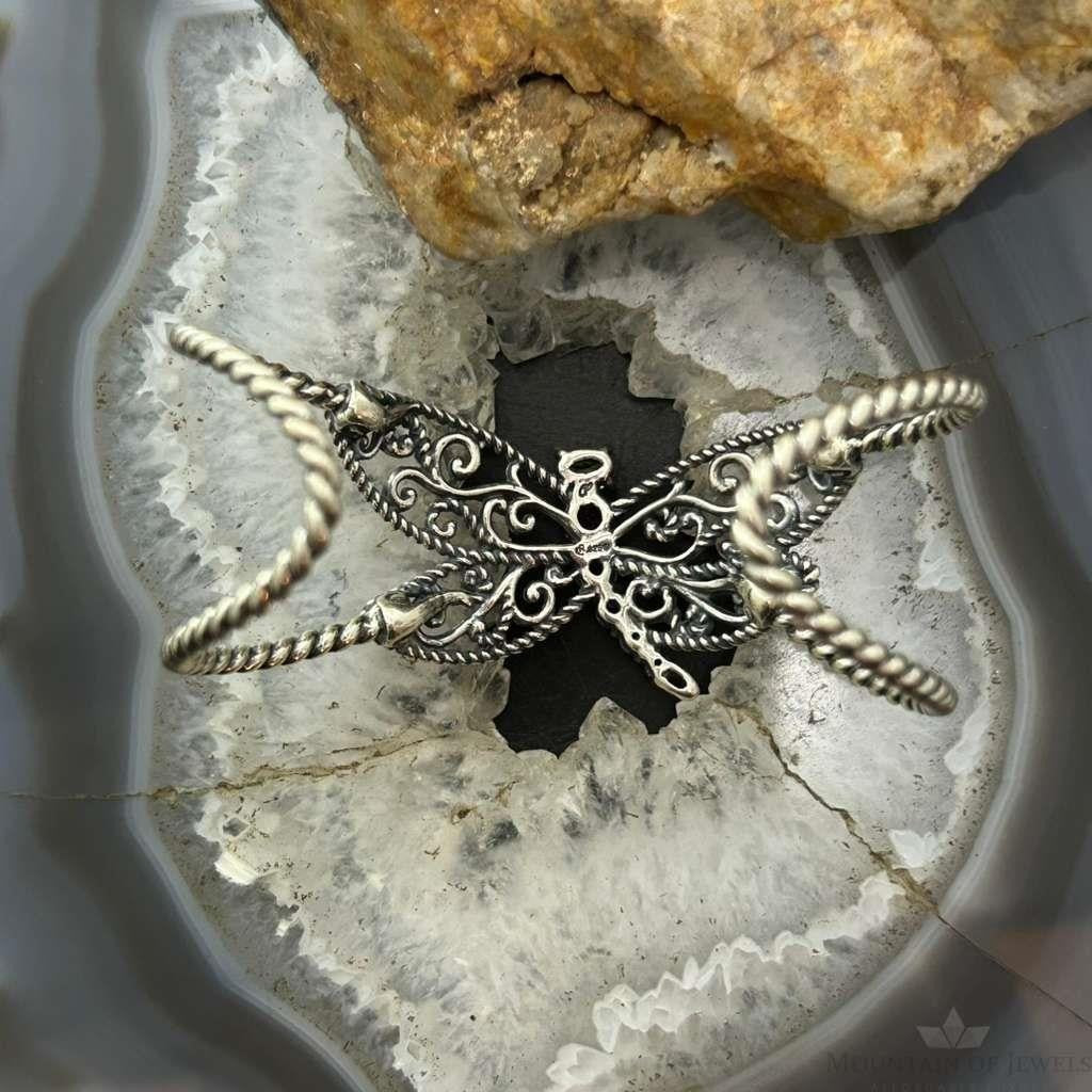 Carolyn Pollack Sterling Silver Peridot & Amethyst Decorated Dragonfly Bracelet For Women