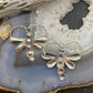 Sterling Silver Repousse Dragonfly Dangle Earrings For Women