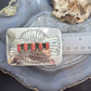 Joann Begay Native American Sterling Silver 5 Coral Stamped Belt Buckle For Men