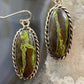 Native American Sterling Silver Gaspeite Decorated Dangle Earrings For Women