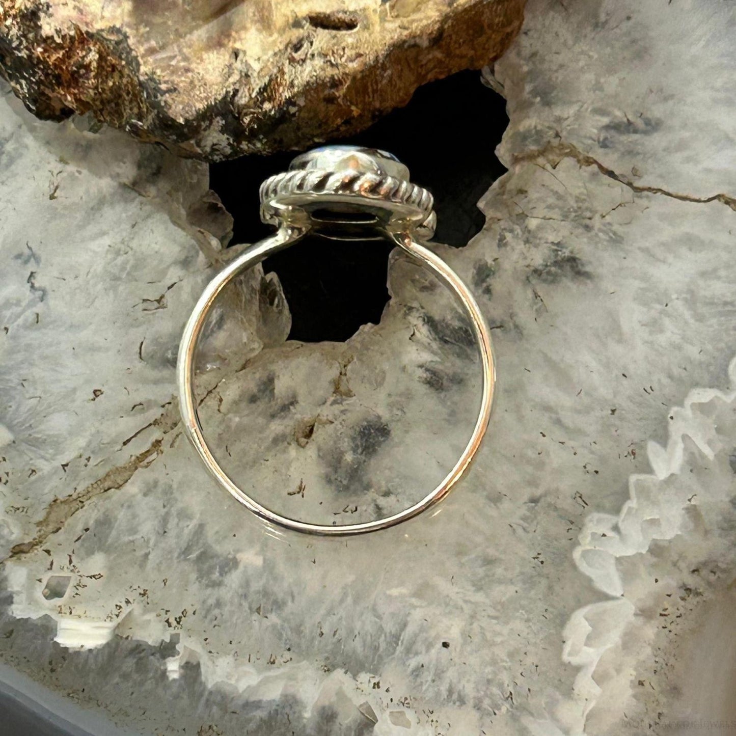 Sterling Silver Southwestern Style 2 Golden Hill Turquoise Ring Size 10.75 For Women