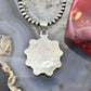 Sterling Silver Southwestern Style Mohave Turquoise Cluster Pendant For Women