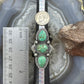 Sterling Silver Southwestern Style Oval & Teardrop Turquoise Adjustable Ring For Women