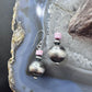 Native American Sterling Silver Navajo Pearl Bead Pink Conch Dangle Earrings For Women