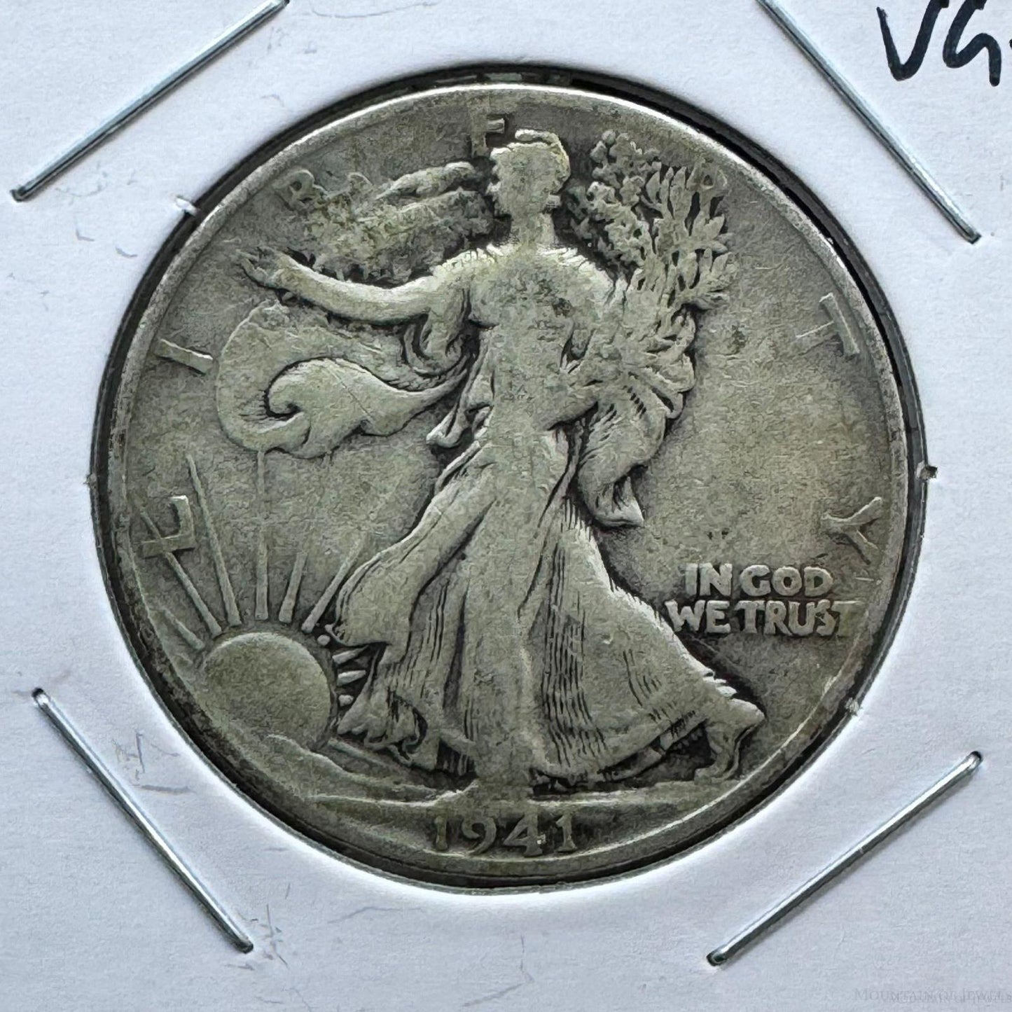 1941-D 90% Half Silver Dollar Walking Liberty VG-F #60124-11E