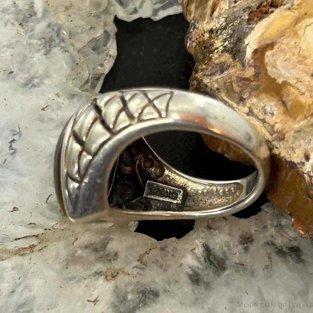 Sterling Silver marquise Tiger's Eye Decorated Fashion Ring Size 7 For Women