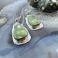 Frank Chavez Native American Sterling Silver Teardrop Serpentine Dangle Earrings For Women