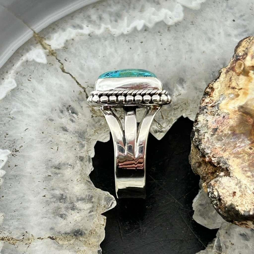 Sterling Silver Southwestern Style Square Shattuckite Ring Size 7.25 For Women