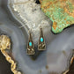 Vintage Silver Native American Turquoise Triangle Dangle Earrings For Women