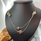 Carolyn Pollack Vintage Sterling Silver Tube Beads & 9 Jasper Hearts Necklace For Women