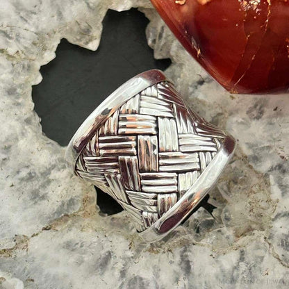 Sterling Silver Woven Tapered Fashion Ring For Women