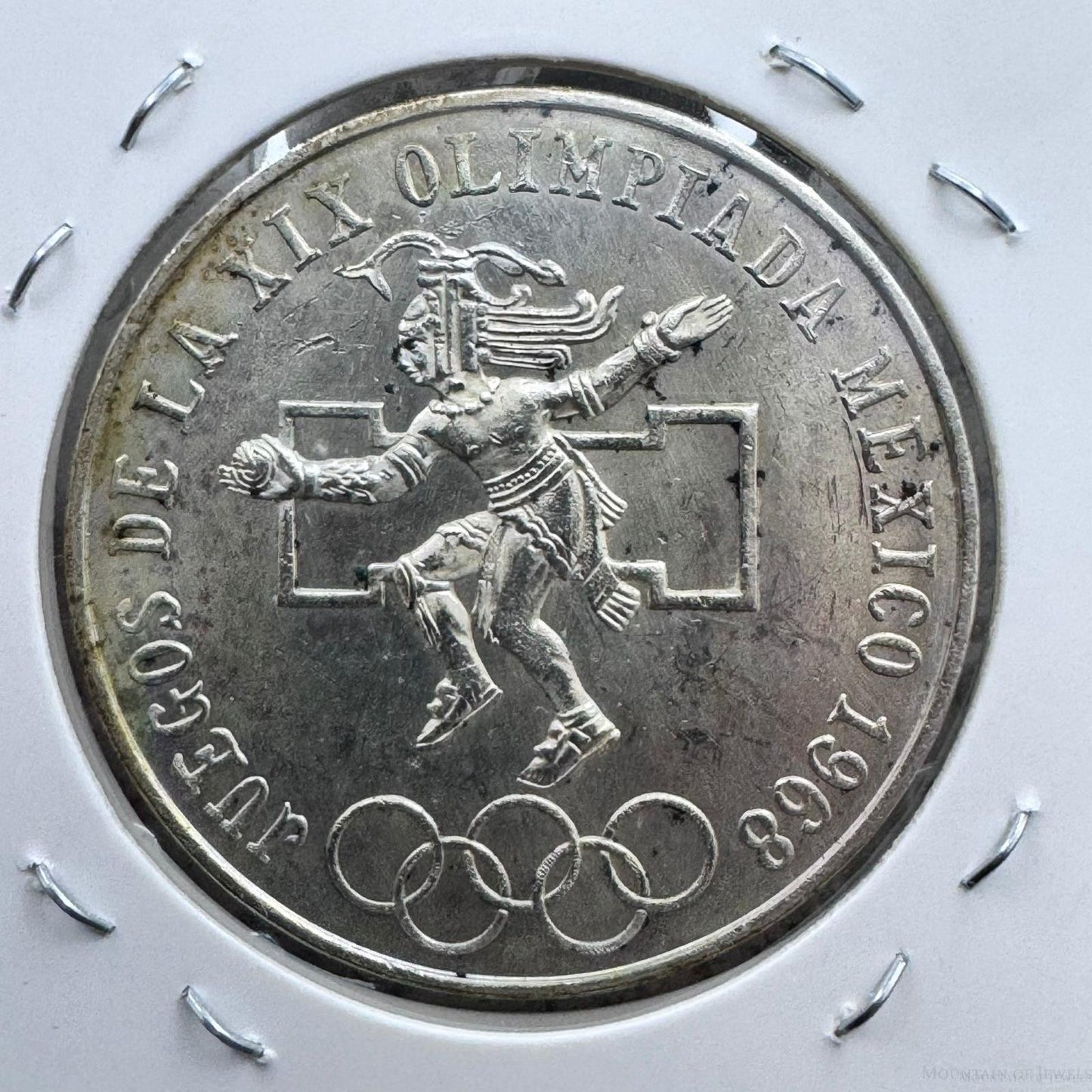 1968 Mexico 72% Silver Olympic Games 25 Pesos VF-XF #61425-1U
