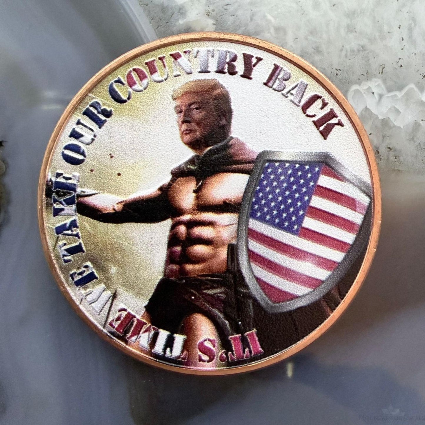 New Tube of 20 One AVDP Ounce .999 Fine Colorized Copper President Trump Rounds