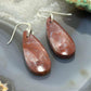 Sterling Silver Teardrop Plum Moss Agate Slab Dangle Earrings For Women #535