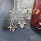 Sterling Silver Filigree Hamsa Fashion Dangle Earrings For Women