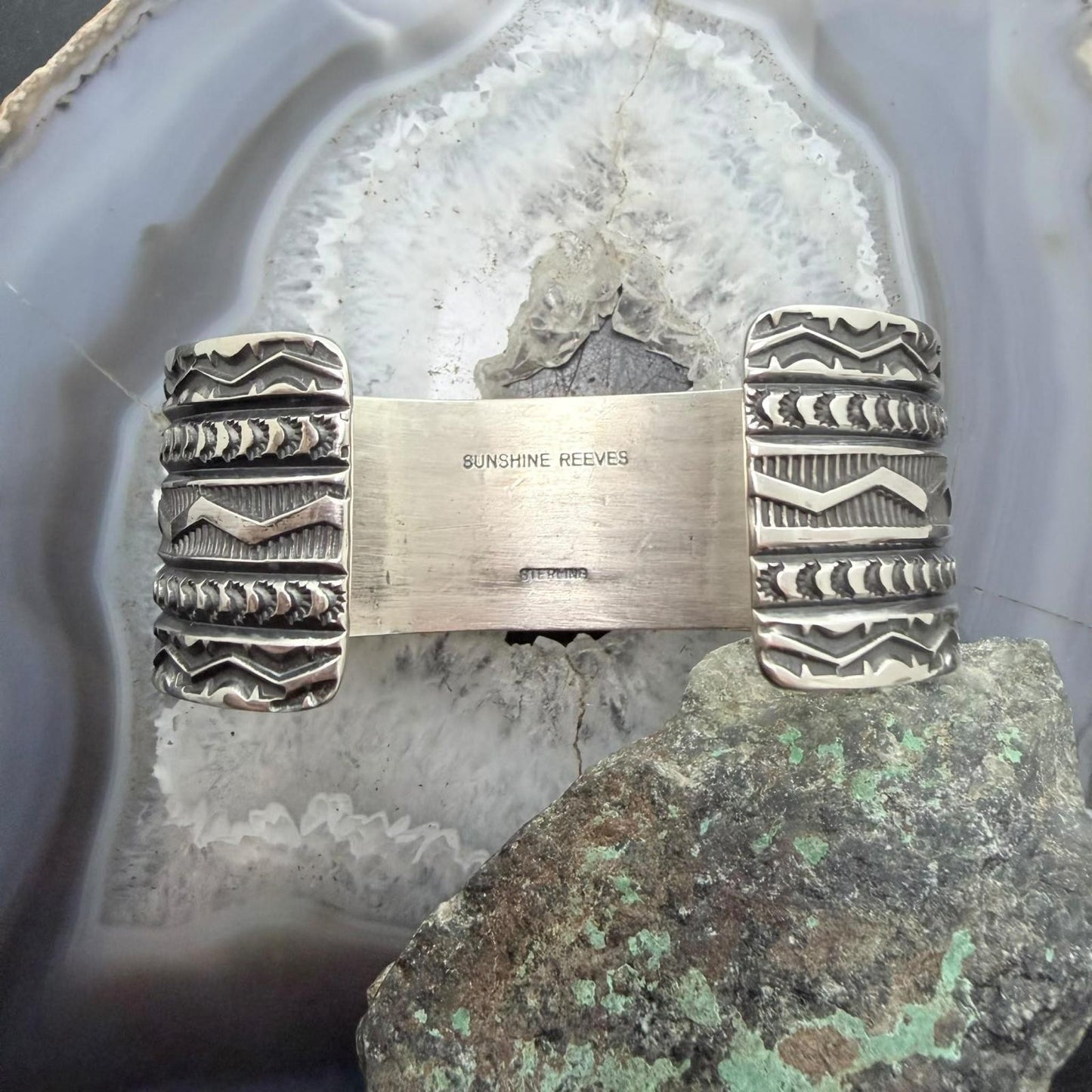 Sunshine Reeves Sterling Silver Native American High Grade Kingman Turquise Unisex Cuff