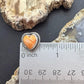 Native American Sterling Silver Orange Spiny Oyster Heart Post Earrings For Women